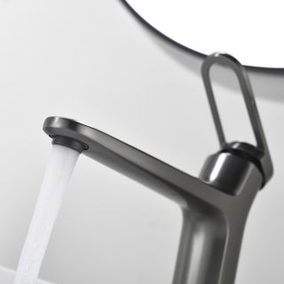 Смеситель для раковины Black&White Gravity 7209GM оружейная сталь